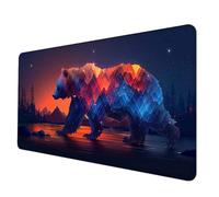 Blu Tappetino Mouse XXL 900 x 400mm, Tappetino Mouse Orso Mousepad con 3MM Bordi Cuciti, Impermeabile Tappeto Scrivania Base in Gomma Antiscivolo Sottomano Scrivania per Hogar, PC, Laptop -hjw2506UZ