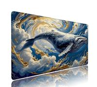 Blu Tappetino Mouse xxl Gaming Accessori Sottomano Scrivania Grande Tappetino Mouse e Tastiera Balena Accessori pc 500x250x3mm Ufficio Desk Mat, con Base in Gomma Impermeabile e Antiscivolo d-786