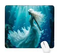 blu Tappetino per Mouse Piccolo 340x280x3mm,Gaming Mouse Pad Sirena,con Base in Gomma Antiscivolo,Mousepad con Bordi Cuciti,per Mouse Senza Fili,Laptop,Ufficio Casa,Lavabile,Regalo per Uomo D-293