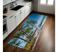 Blu Tappeto Cucina 50x180 cm palme dell'isola Lavabile Multiuso Resistente Passatoia Cucina Antimacchia Sotto Lavandino Fornelli