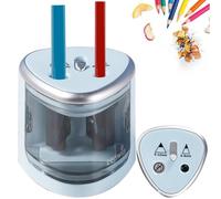 Blu Temperamatite Elettrico, Temperamatite Elettrico Bambini,Temperamatite Automatico,Temperino con Serbatoio Affilatura ed Elettrica, Doppio Foro 6mm e 12mm, Temperamatite Per Casa, Ufficio