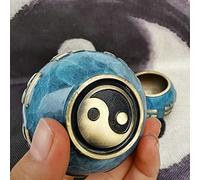 (blu) Tibet Buddha campana suono yoga meditazione canto ciotola in ottone campana artigianale musicoterapia tibetana, ciotola bagua, accessorio taoista, 1 pezzo, taglia L: altezza 5 cm, larghezza 10