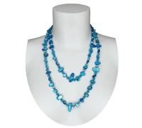 Blu Trasparen Collana Lunga Madreperla perle pietre Dure cristalli da Donna M/16