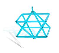 Blu Trasparente Esagramma Cristallo Piramide di Quarzo 5-10 Pollici Mokaba Merkaba Terapia del Suono Meditazione Meditazione Yoga Sollievo dallo Stress Cornice d'angolo Strumenti a Percussione Compres