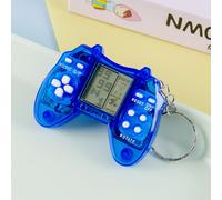 (Blu trasparente) Tetris Blast Block Mini Gamepad Giocattolo Retro Portachiavi Elettronico Appeso Ornamenti