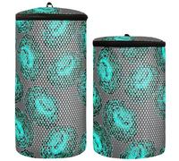 Blu Turchese Smeraldo Open Bud Garofano Scarpa Borsa Lavatrice Sneaker Wash Bag 2 pz Scarpe Lavatrice Borsa Lavatrice Borsa per Scarpe Lavabile, Blu Turchese Smeraldo Aperto Bud, 1 Size
