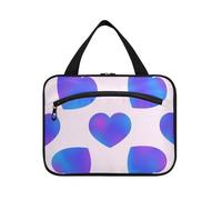 Blu Viola Gradiente San Valentino Amore Appeso Viaggio Articoli da toeletta Borsa con gancio, Designer Lavabile Makeup Bag per Viaggi Trucco Vacanza bolso para maquillaje de Mujer L