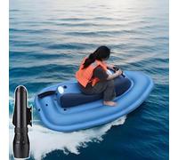 Blu,with 700w 16A Thruster,Moto D'Acqua Gonfiabile 2025, Con Motore Staccabile Da 500 W, Spinta Regolabile A 10 Velocità, Doppie Pinne Stabilizzatrici, Design Portatile Per Laghi E Acque Costiere