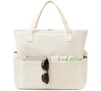 Bluboon Borsa da spiaggia impermeabile da donna e da piscina, extra large, con scomparto umido, per viaggi e weekend, Beige tinta unita., X-Large, E2032