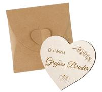 Bluckincle Gravidanza Annuncia Fratello a forma di cuore Legno per biglietto di auguri Gravidanza Proclamazione Idee Annunciazione Gravidanza Du Diventa Grande Frat