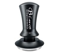 BLUCO 51/53/58 mm - Tamper per espresso a molla, in acciaio inox, base piatta per baristi (nero, 51 mm)