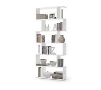 BLUCO Scaffale Salon, Libreria, Separatore Ambienti, Modello DANERYS, Colore Bianco Lucido, Dimensioni: 80 cm (larghezza) x 192 cm (altezza) x 24 cm (profondità)