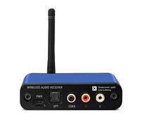 BluDento - Ricevitore musicale Bluetooth Hi-Fi a lungo raggio aptX a bassa latenza, 32 bit incorporato DAC Burr Brown per lo streaming, uscite stereo L/R RCA e S/PDIF coassiale Toslink ottico