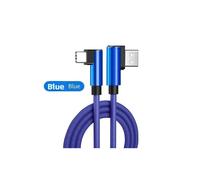 (Blue,0.25M)Huawei Xiaomi Android Compatibile Typec Cavo di Ricarica con Doppia Testina Piegata per Gioco e Uso Dati