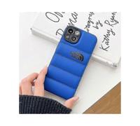 (Blue, 13 Black lens) Winter Down Jacket 3d The Puffer Soft Cloth Phone Case ,3d Cute Shockproof Cover Case For Iphone 12 Promax/ 13 Promax