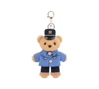 (Blue) Adorable Policeman Bear Key Rings Versatile Polices Bear Key Chain Accessory Trendy Bear Pendant Keyrings Ornament orange