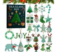 Blue Advent Toys - 10,24 x 7,09 x 1,18 Inches Christmas 24 giorni Countdown Calendarr, Countdown 2D Decorations | Christmas Ornaments Set for Birthday Women Men Boy Girl Home Use Accessories