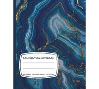 Blue Agate Composition Notebook: College Ruled Journal, 7.5" x 9.25", 110 Pages: Lined Soft Cover Exercise Book for Students, School, Office & Everyday Writing