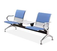 Blue Airport - Panca da reception con tavolo in pelle, sedia per ospiti da ufficio con braccioli e schienale, soluzione moderna per aree di attesa e uffici