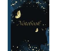 Blue and Gold Butterfly-Themed Notebook 7.5" x 9.25". Elegant Lined Journal for Writing, Notes, and Creative Expression.