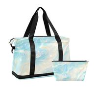 Blue and Gold Dream Water Ripple Large Travel Duffel Bagagli Carry On Personal Item Bag con Toiletry Bag per Palestra Multifunzionale, Ondulazione dell'acqua da sogno blu e oro, 1 size