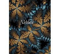 Blue and Gold Fractal Graph Notebook: 8.5x11 Grid Paper, 120 Pages, Soft Cover: Elegant Fractal Patterns for Precision Drawing and Creative Planning