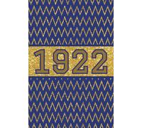 Blue and Gold Zig Zag lines 1922 (Sorority Founders Day): Blank 120 Page Lined Journal/Notebook/Poetry/Lyric Book