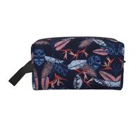 Blue and Orange Bird Print Storage Bag - Grande borsa da viaggio per cosmetici, organizer per articoli da toeletta, custodia portatile con cerniera, bianco, Taglia unica
