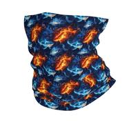Blue And Red Flame Shark Versatili Headwrap Durevole Sciarpa A Tubo Decorazione Facciale per Adulto Donna Sports