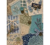 Blue and Turquoise Floral Patchwork Notebook: Coastal Vintage Fabric Writing Journal for Sewing, Quilting, Crafts and Creative Ideas | 110 Pages | 7.5x9.25