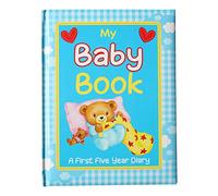 Blue Baby Record Book Baby Diary - Diario per bambini di nascita fino a 5 anni