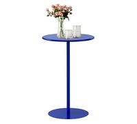 Blue Bar Table for Small Space, Circular Cocktail Table High Top Pub Bistro Table, Kitchen Dining Tables, Leisure Table Outdoor Coffee Drink Side Table, Easy to Assemble(60x60x72cm)