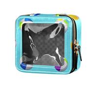 Blue Beach Ball Summer Clear Piccola borsa per il trucco Borsa per il trucco Organizzatore Cosmetico Organizer Caso per Volare