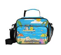 Blue Beach Party Cartoon Summer Lunch Bag per gli uomini con tasca Cooler Lunch Bags con tracolla Adulti lavoro