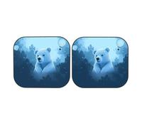 Blue Bear - Parasole per parabrezza dell'auto, pieghevole, per la maggior parte delle auto, universale, per interni dell'auto, 2 pezzi, protezione parasole per auto, piccola