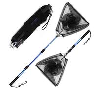 Blue Billow Retino da pesca per bambini, uomini e donne, rete da pesca d'acqua dolce e salata, pieghevole, manico telescopico lungo e leggero, facile da piegare e trasportare, si estende fino a 130 cm