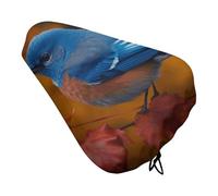 Blue Bird and Leaves - Coprisella per bicicletta, impermeabile, antipolvere, morbido, con coulisse, per uomini e donne