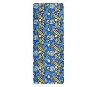 Blue Bird Flowers Tappeto antiscivolo per allenamenti a pavimento stampato, antiscivolo, tappetino da yoga e borsa tapete para ejercicio 180,3 x 66 cm