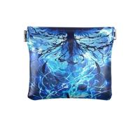 Blue bird - Portafoglio da donna in pelle per contanti e trucchi, comodo, Uccello blu, 1 size