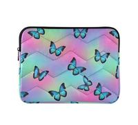 Blue Black Butterflies Rainbow Puffy Laptop Sleeve Cute Laptop Accessories Print Universal Men Travel Computer Cover per Computer Air 13,3 Pollici Custodia Media