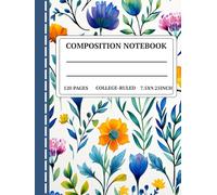Blue Blossom Composition Notebook: College-Ruled Lined Notebook | 120 Pages | 7.5 x 9.25 inch | Elegant Blue Floral Journal for Students, Writers & Nature Lovers