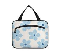 Blue Blossoms Borsa cosmetica da viaggio semplice da appendere di grande capacità con gancio, borsa cosmetica impermeabile per accessori da viaggio essenziali da bagno bolsos para Hombre L
