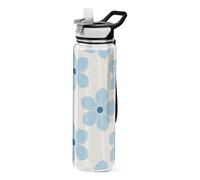 Blue Blossoms - Bottiglie d'acqua trasparenti dal design semplice, per viaggi, diario portatile, per casa e ufficio
