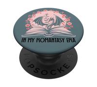 Blue Book Dragon Fantasy Era Romantasy Bookish Books Lovers PopSockets PopGrip Adesivo