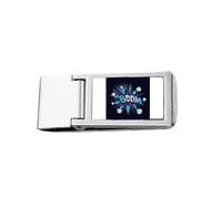 Blue Boom Bubble Art Deco Fashion Slim Money Clip Acciaio Holder Pocket Wallet