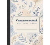 Blue Botanical Harmony: Modern Floral Composition Notebook for School, College, Office and Everyday Notes