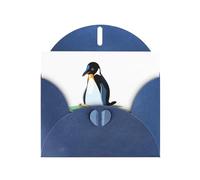 Blue BROLEO Penguin sta leggendo un libro illustrato stampa biglietto di auguri per Natale, compleanno, San Valentino, anniversario di matrimonio e inviti per feste