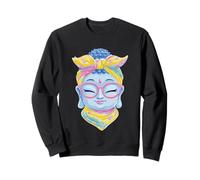Blue Buddha Kawaii Spiritual Portrait Graphic Occhiali Rosa Felpa