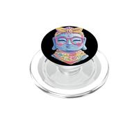 Blue Buddha Kawaii Spiritual Portrait Graphic Occhiali Rosa PopSockets PopGrip per MagSafe