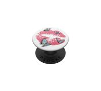 Blue Butterflies & Pink Lipstick Kiss Mark PopSockets PopGrip Adesivo